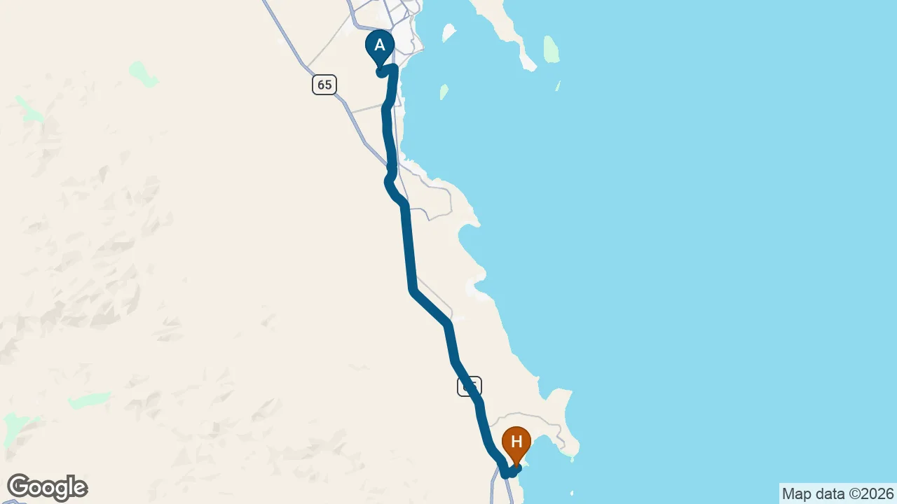 Driving route from Hurghada Airport to JAZ Soma Beach